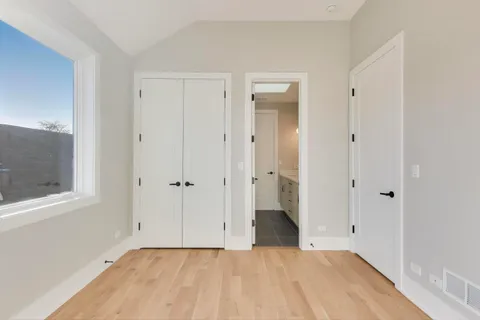 a view of a room with a bathroom