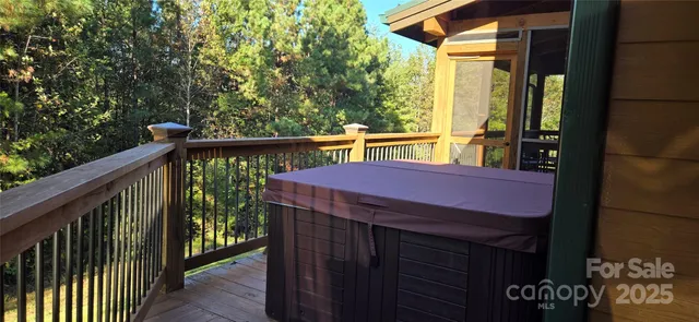 a view of balcony with furniture