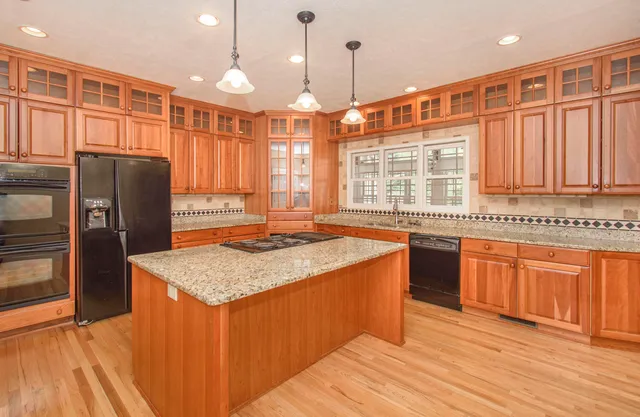a view of a hallway with a white door