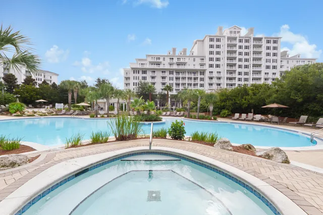 a view of swimming pool and a balcony
