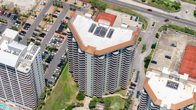a view of balcony with furniture