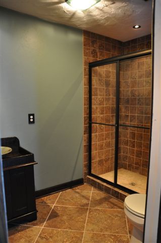 1550 Scout Road Blue Ridge, VA 24064 - Photo 24 of 52 a bathroom with a shower and a sink