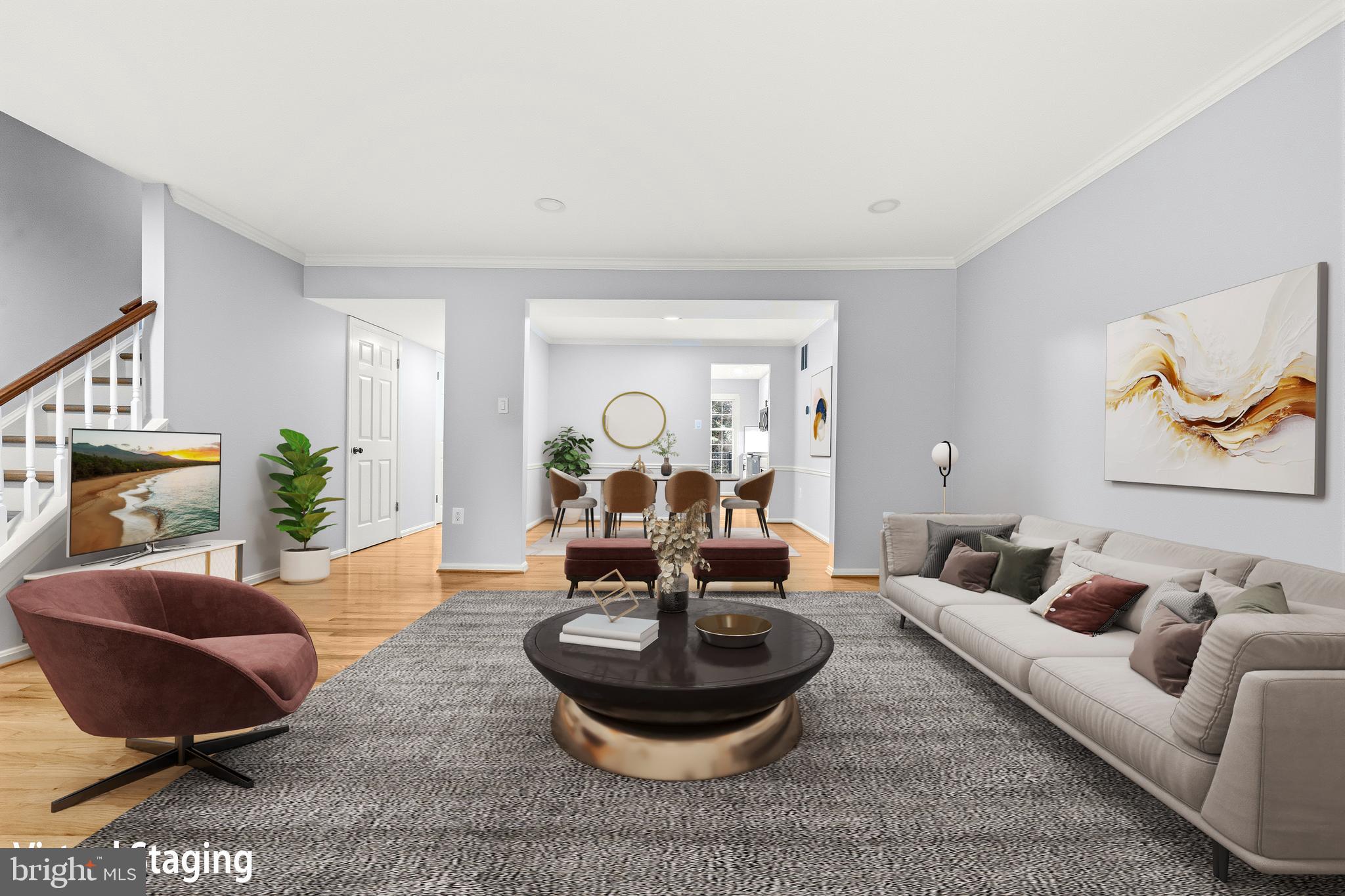 11720 Putting Green Court Reston, VA 20191 - Photo 3 of 63 Virtually Staged Living Room & Dining