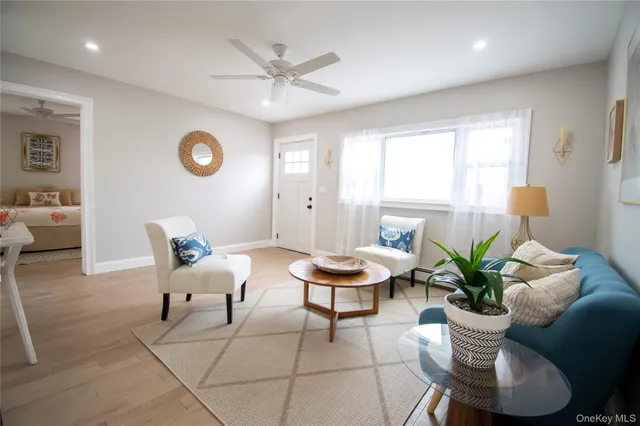 a living room with furniture