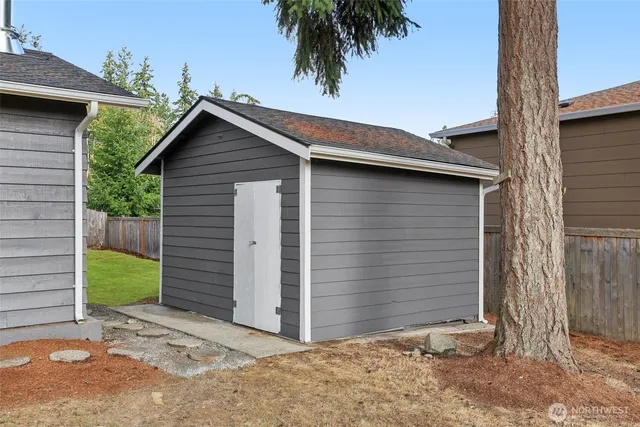 a backyard of a house