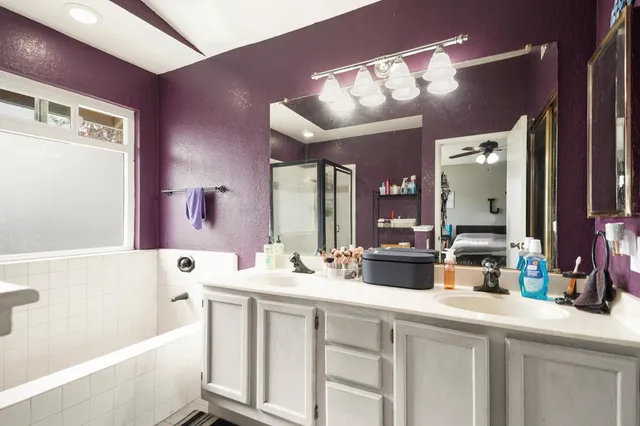 a view of a swimming pool with a yard