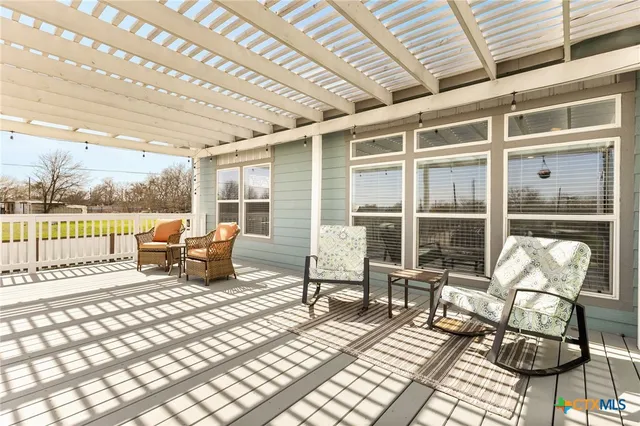 a outdoor living space with patio furniture