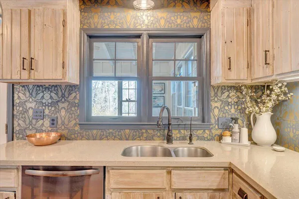 a living room with furniture