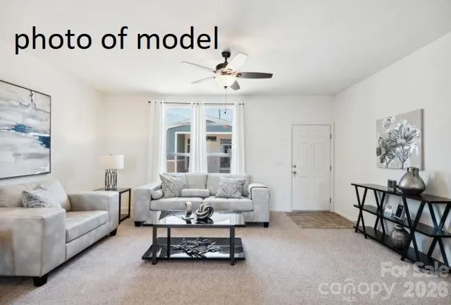 a living room with furniture