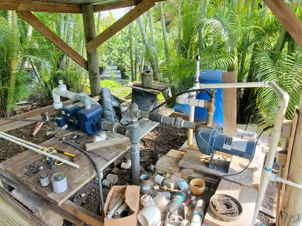 a picture of outdoor space with seating