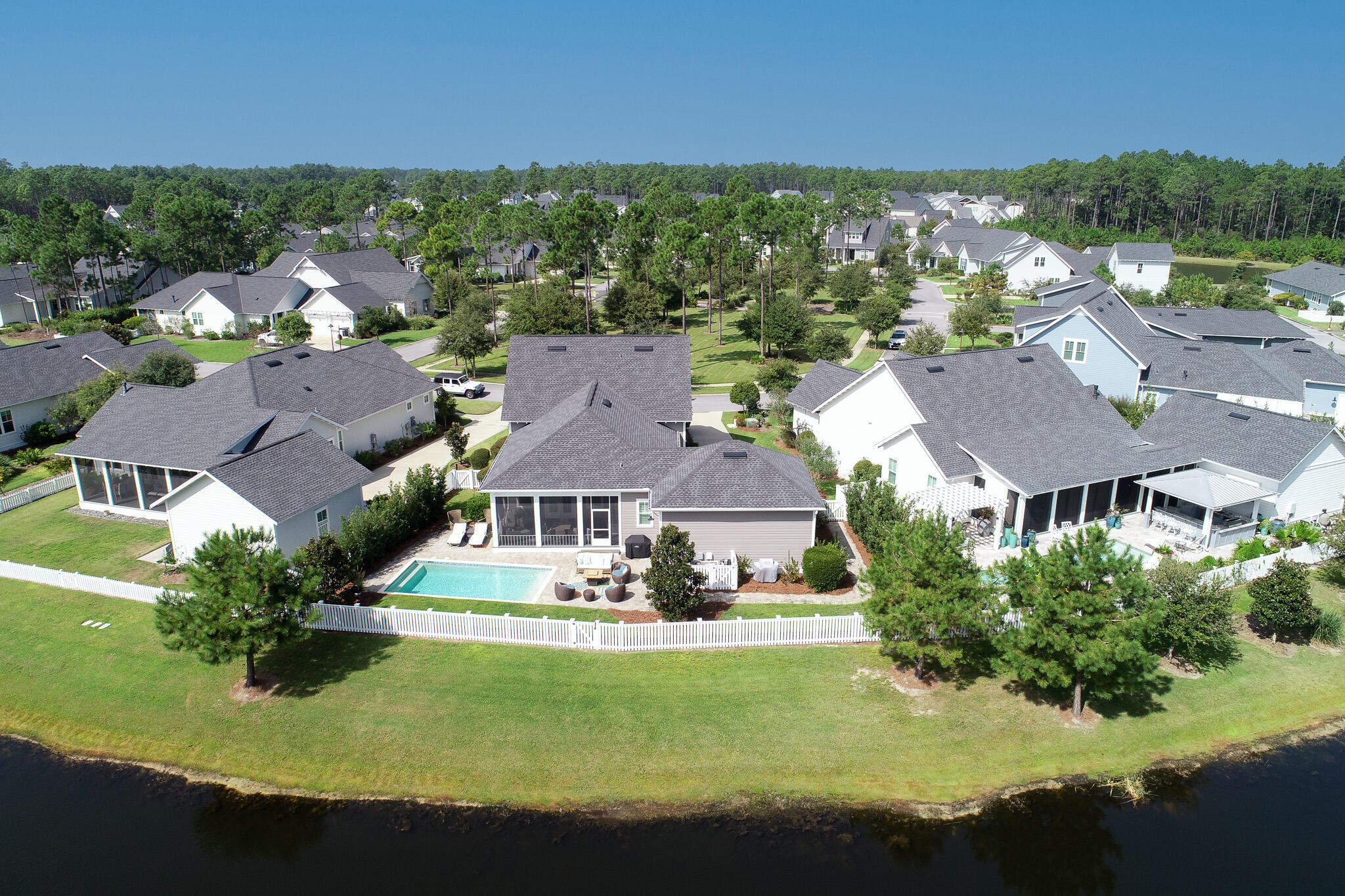 229 Sandchase Circle Inlet Beach, FL 32461 - Photo 46 of 61 an aerial view of residential houses with outdoor space and ocean view