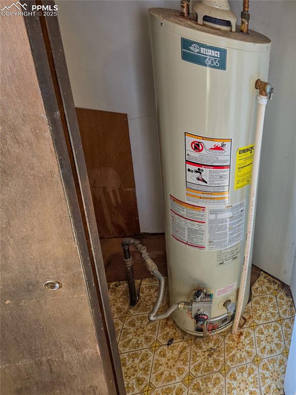 722 6th Street Hugo, CO 80821 - Photo 30 of 35 Utility room featuring gas water heater