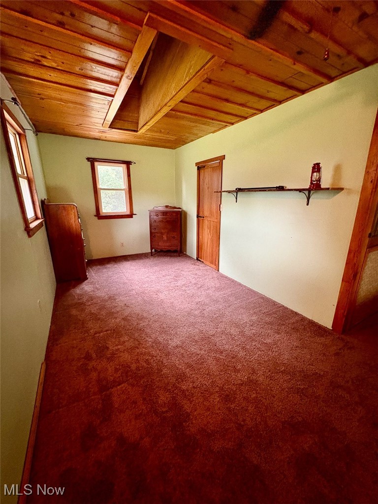 82755 Laughlin Road Tippecanoe, OH 44699 - Photo 31 of 35 Carpeted spare room featuring wood ceiling