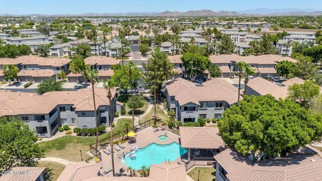 an aerial view of multiple house