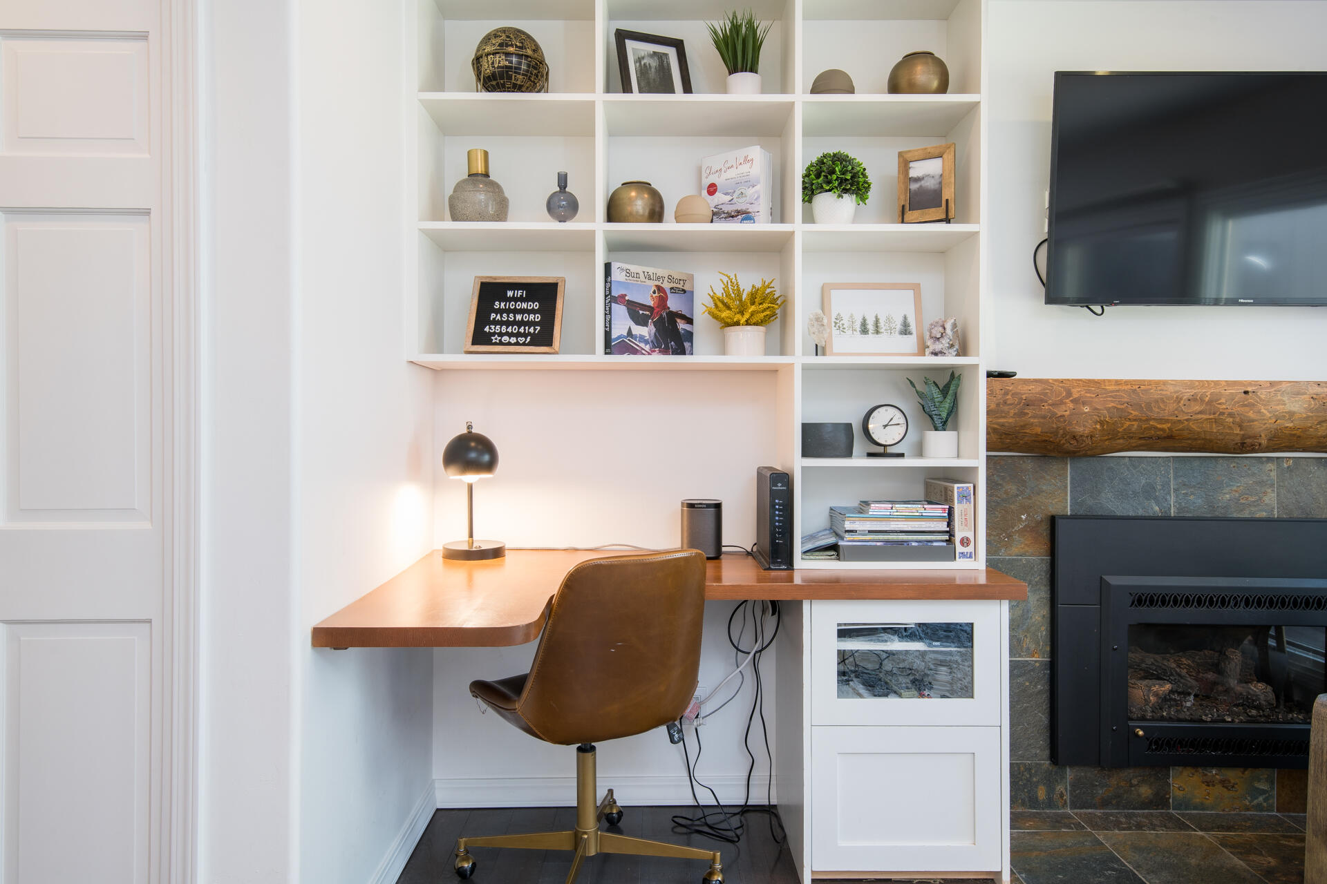 119 Picabo Street, Unit E3 Ketchum, ID 83340 - Photo 8 of 23 Work area and fireplace