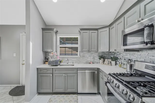 a kitchen that has a sink and a stove