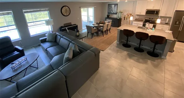 a room with furniture and a window