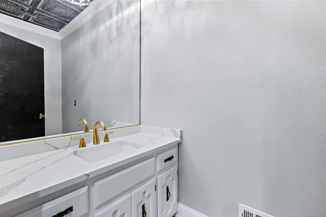 a view of a balcony with wooden floor