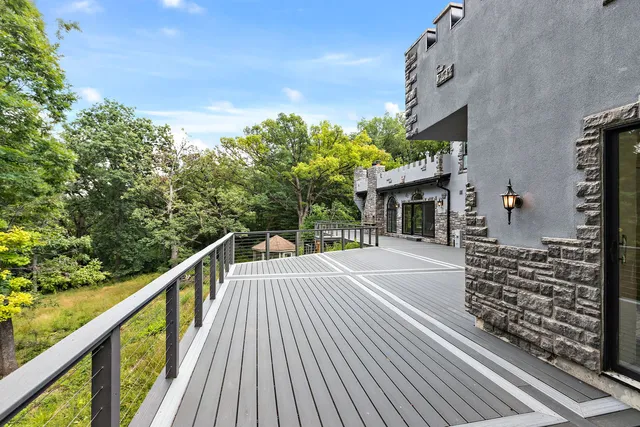 a view of a patio on the roof deck