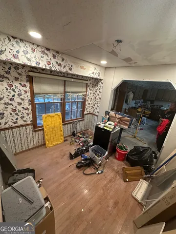 a room with gym equipment