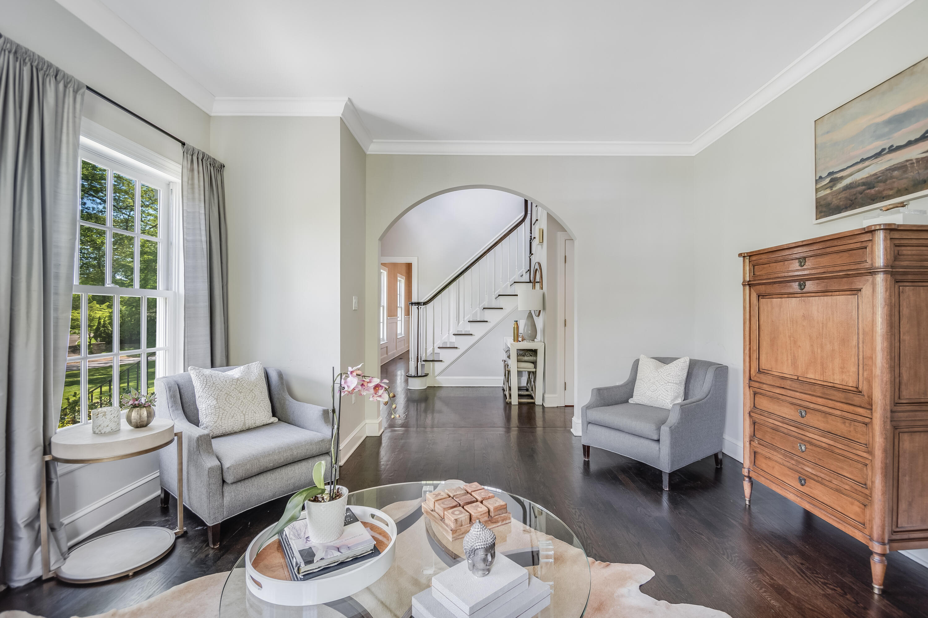 155 Hillcrest Road New Canaan, CT 06840 - Photo 4 of 32 a living room with furniture and a large window