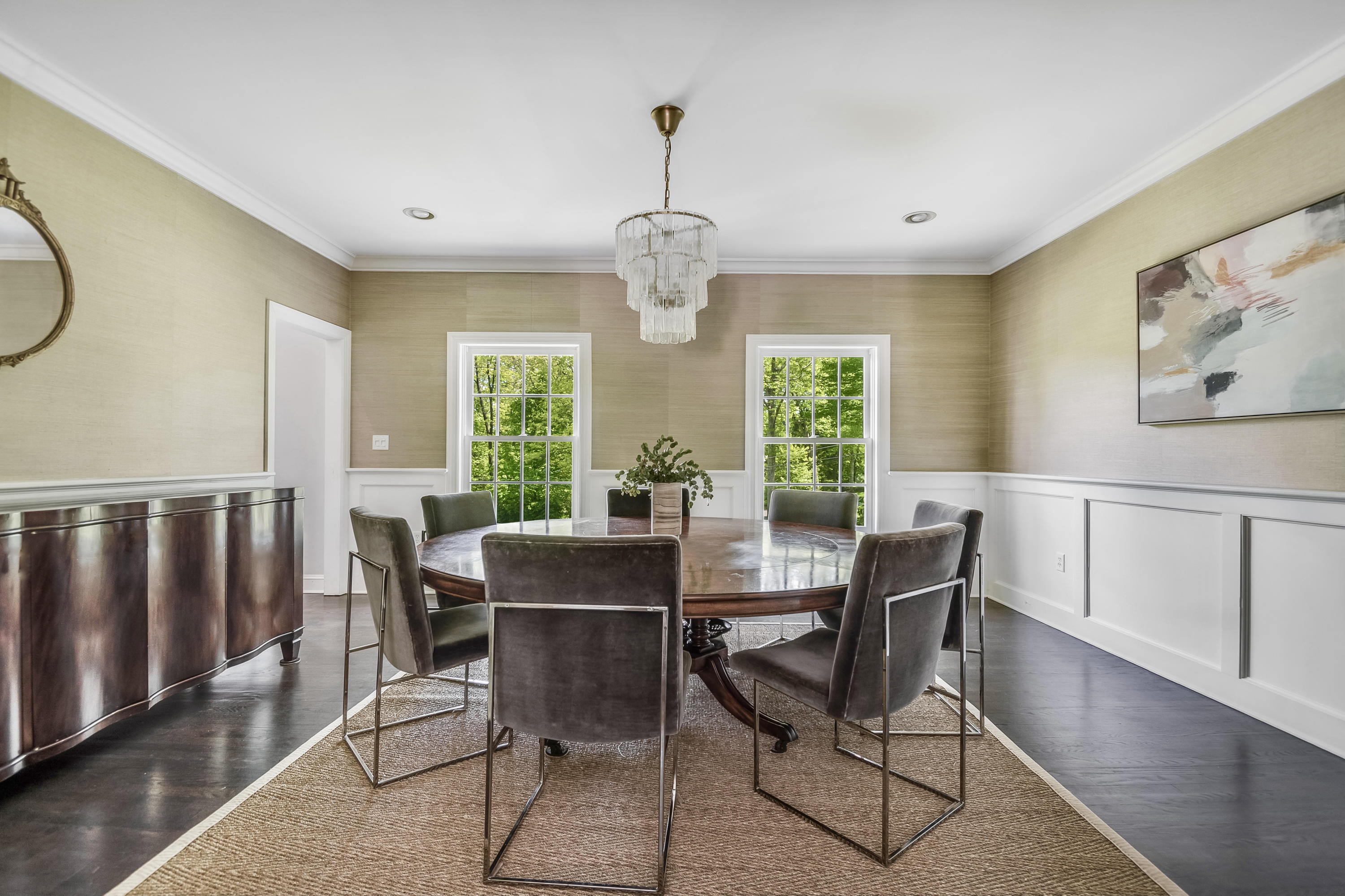 155 Hillcrest Road New Canaan, CT 06840 - Photo 6 of 32 a view of a dining room with furniture window and wooden floor