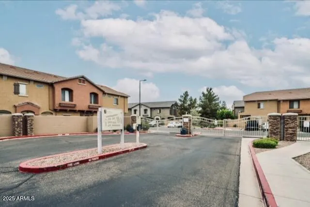 a view of a house with sitting area and roof