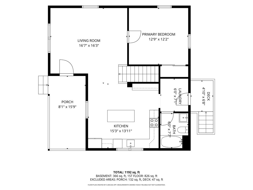 407 I Street Anderson, SC 29625 - Photo 43 of 43 A clear floor plan illustrates the home's functional layout with distinct living zones.