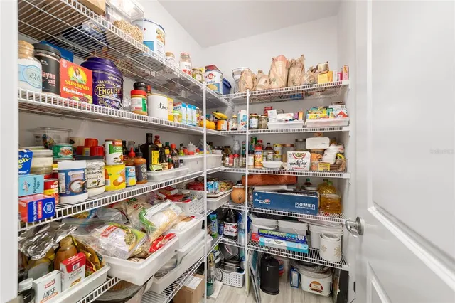 a view of a garage and car parked