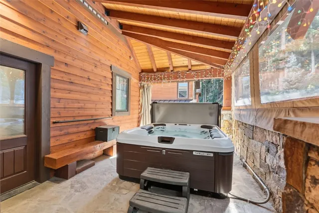 a view of barbecue area and seating area