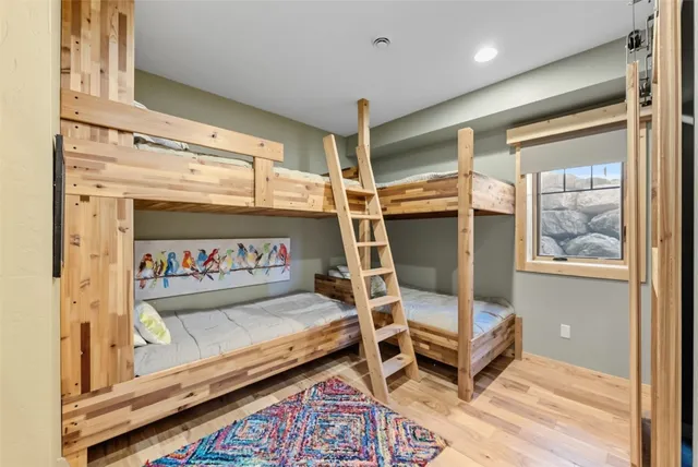 a bedroom with furniture