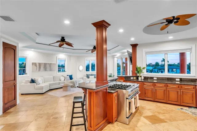 a view of a swimming pool with a lounge chairs