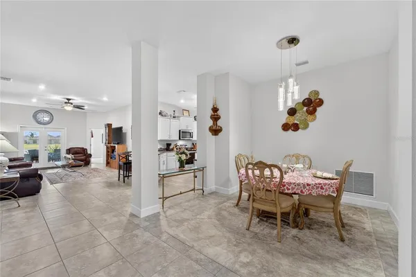 a kitchen with a stove and a microwave
