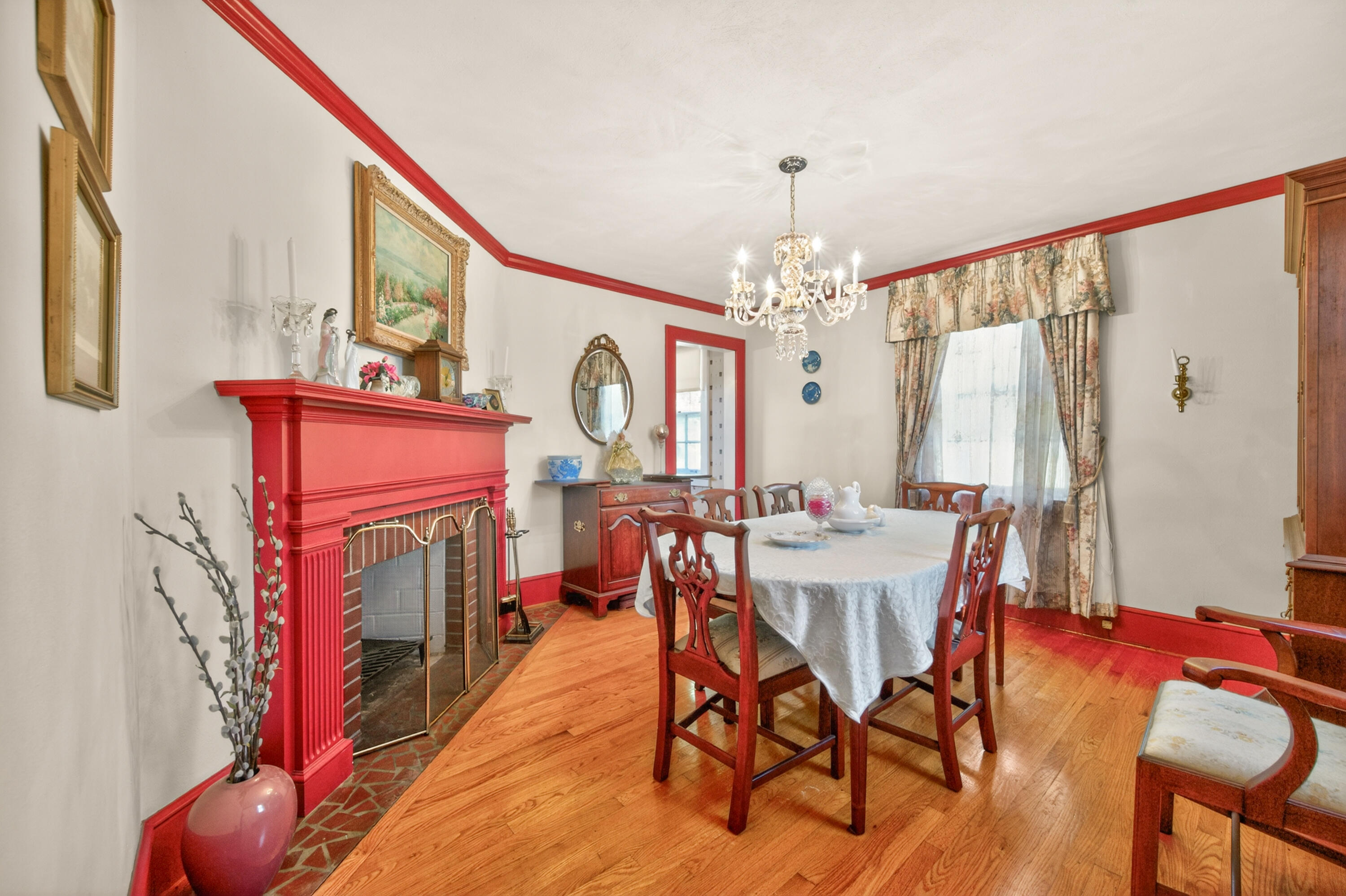 4322 Rosecrest Road Roanoke, VA 24018 - Photo 18 of 36 a view of a dining room with furniture and chandelier