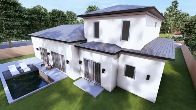 a view of front of house with a yard