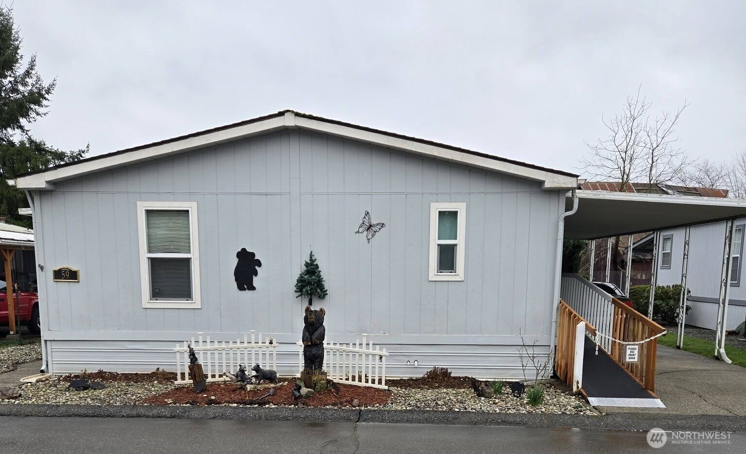 a front view of a house