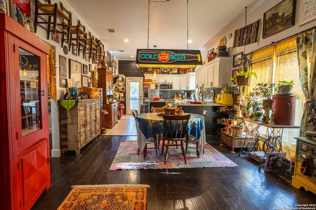 a view of a living room with furniture