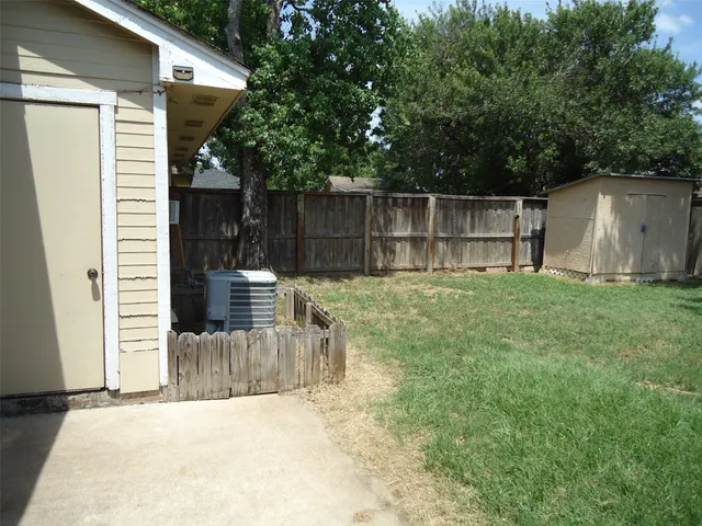 a view of yard from deck