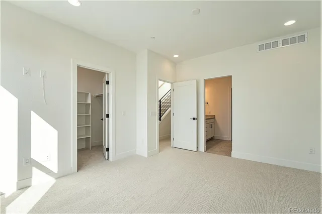 a view of a room that has a window in it