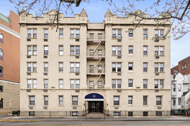 a front view of a building