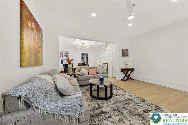 a living room with furniture