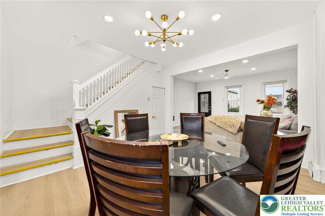 43 Evergreen Street Nazareth, PA 18064 - Photo 9 of 39 a view of a dining room with furniture and a chandelier