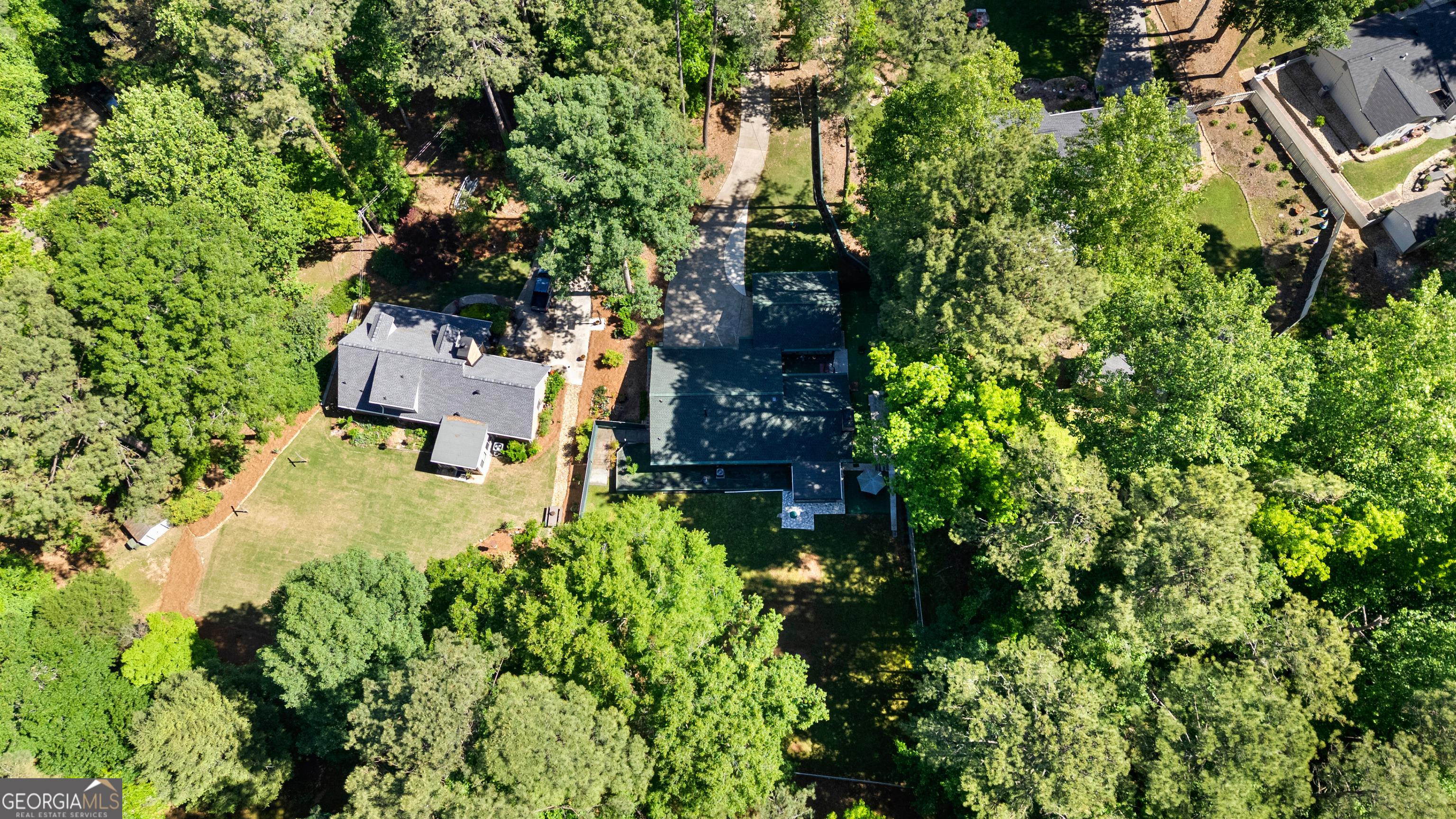 230 Ridge Road Tyrone, GA 30290 - Photo 36 of 47 an aerial view of residential house with outdoor space and trees all around