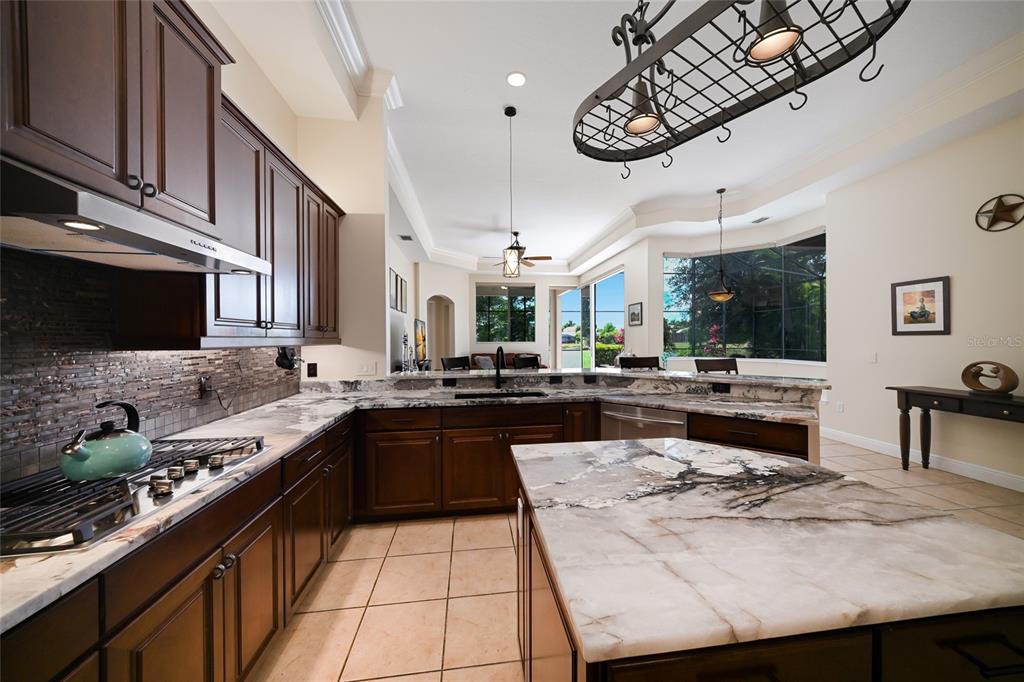 14806 Bowfin Terrace Lakewood Ranch, FL 34202 - Photo 20 of 58 a kitchen with stainless steel appliances kitchen island granite countertop a sink and cabinets