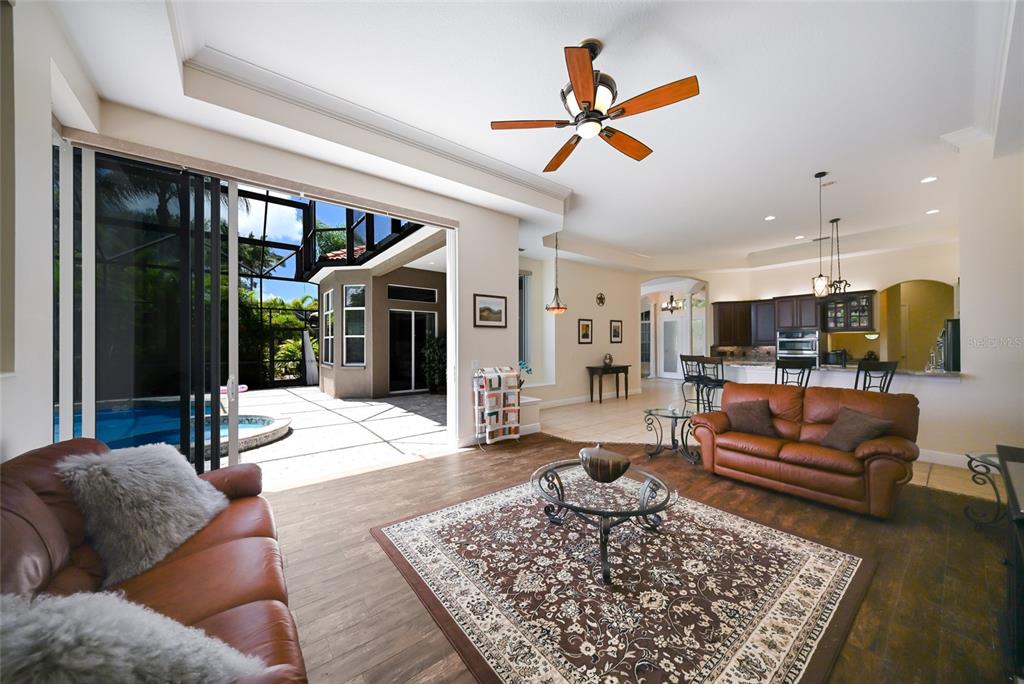 14806 Bowfin Terrace Lakewood Ranch, FL 34202 - Photo 6 of 58 a living room with furniture ceiling fan and a rug