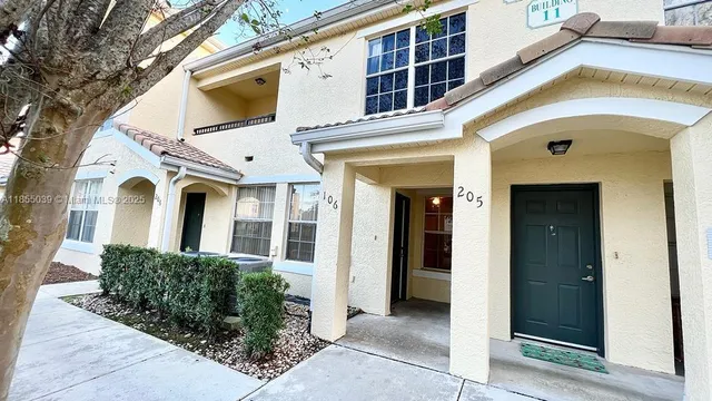 a view of a building with a door