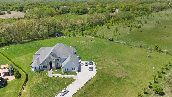 an aerial view of a house