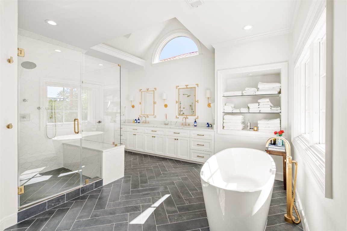 6614 Mercer Street Houston, TX 77005 - Photo 21 of 48 a large white kitchen with a large window