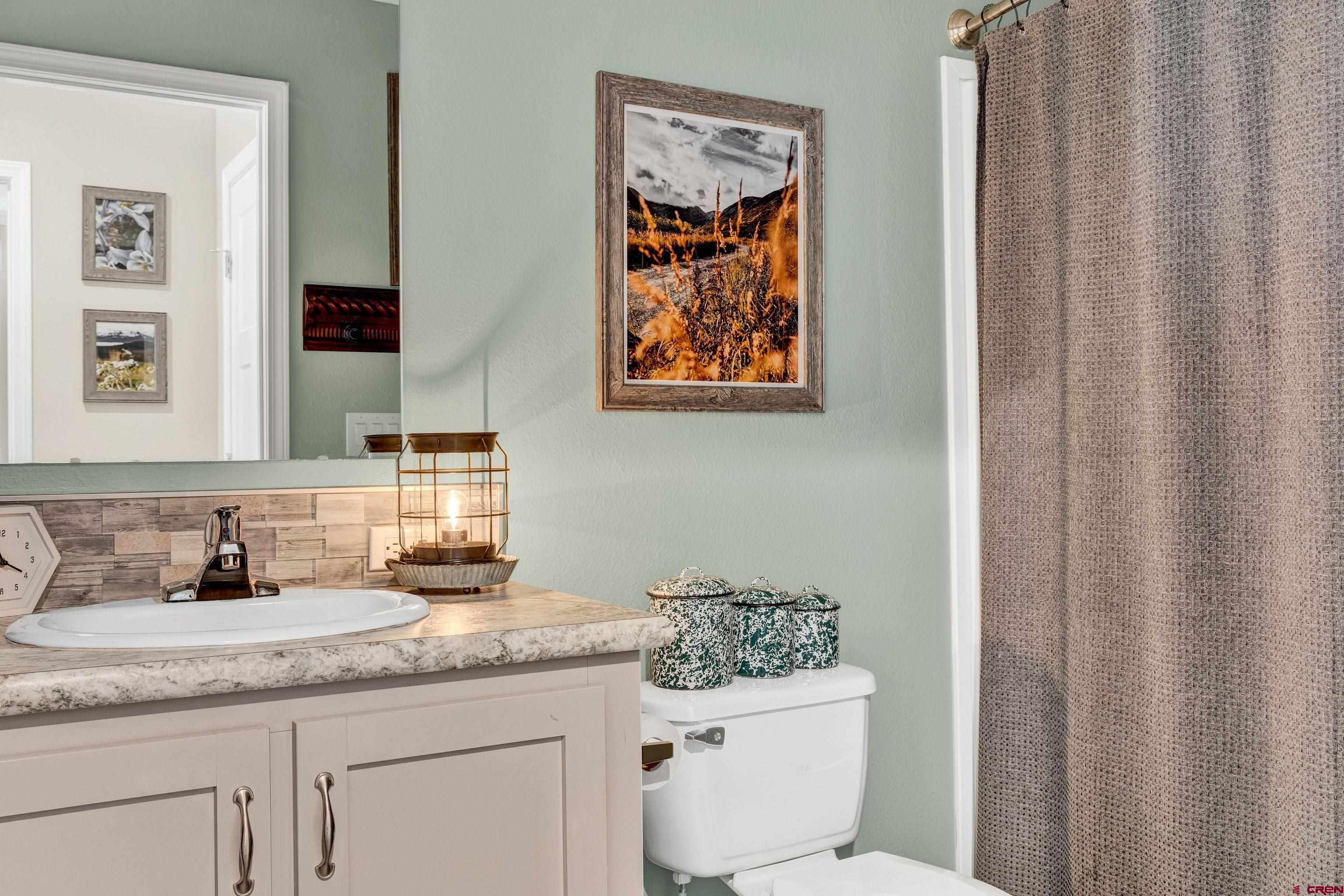 901 6530 Road, Unit 2813 Montrose, CO 81401 - Photo 10 of 34 a bathroom with a toilet a sink and a mirror