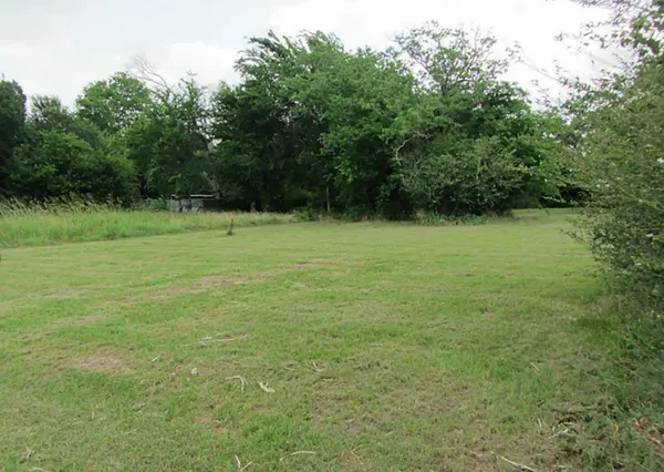 a view of field with trees in the background